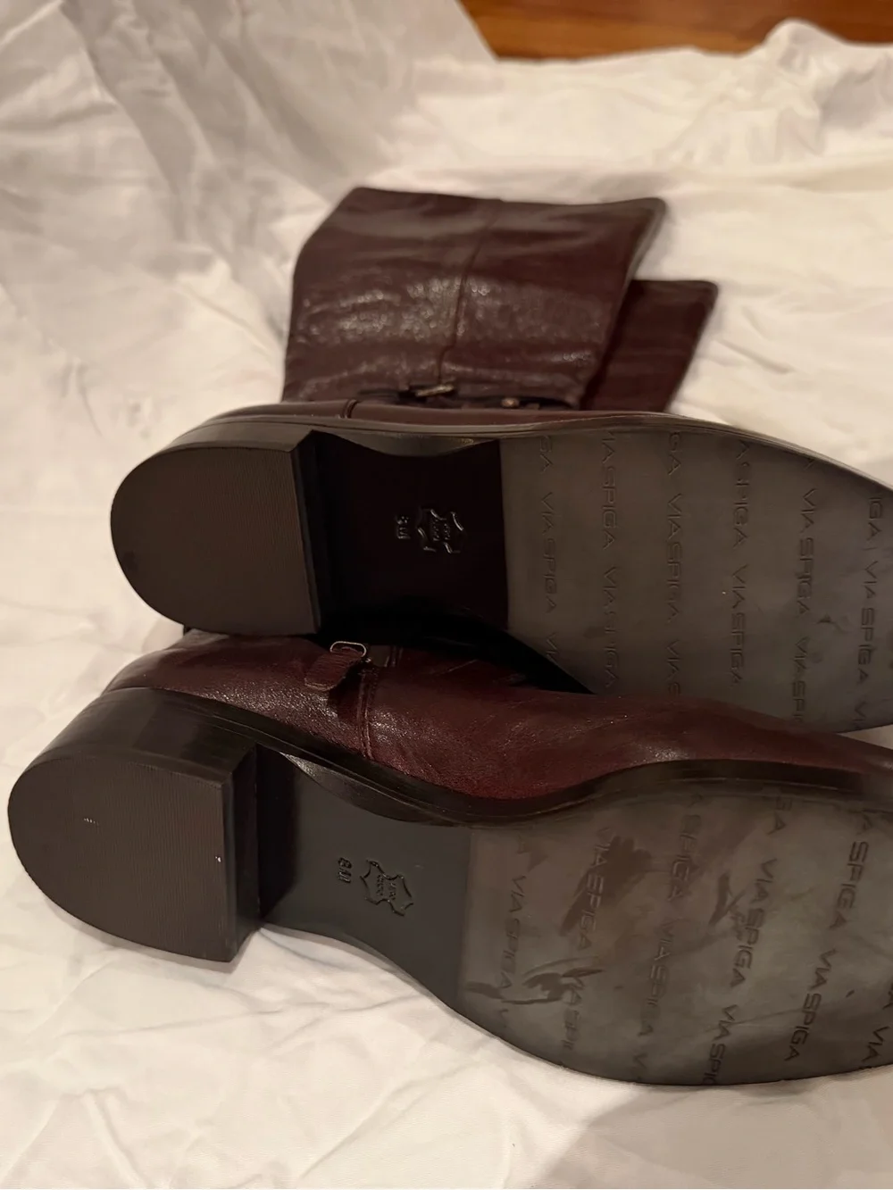 Via Spiga Deep Brown Over-the-Knee Leather Boots
